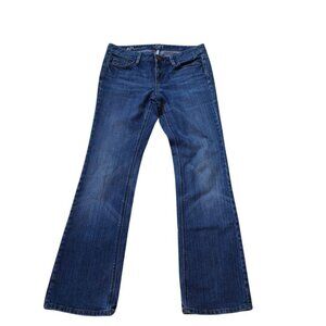 Loft Dark Wash Modern Boot Cut Five Pocket Zip Button Cotton Stretch Jeans